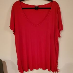 Side tied v neck top